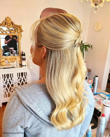 mother of the bride hairstyles bumped half up laurasnyderhair