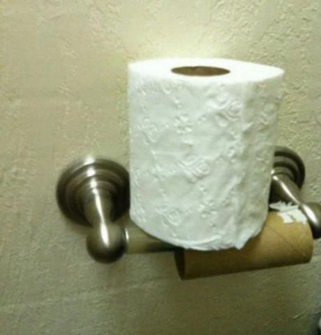 Too lazy to change the toilet roll