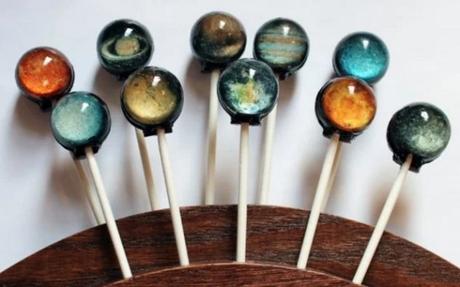 Planet themed lollipops