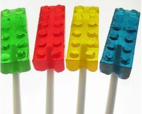 Lego themed lollipops