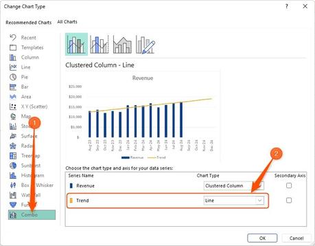 changing chart type in excel 