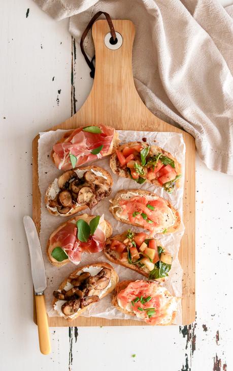 Spring crostini 4 ways