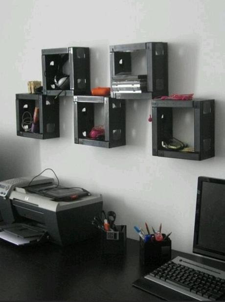 VHS tape used as Box Shelves