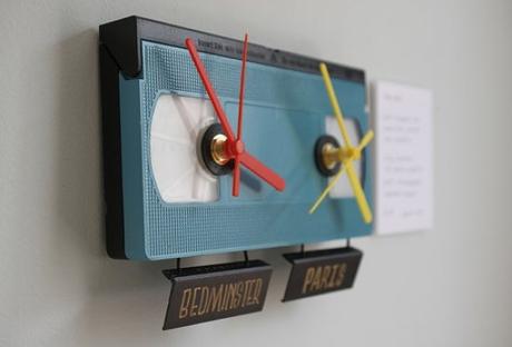 VHS tape used as a wall clock