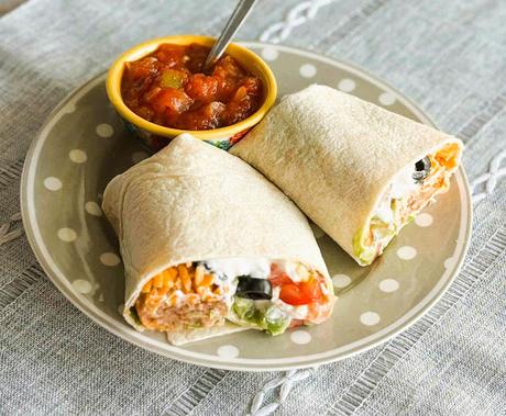 Easy 7-Layer Mexican Dip Burritos