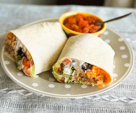 Easy 7-Layer Mexican Dip Burritos