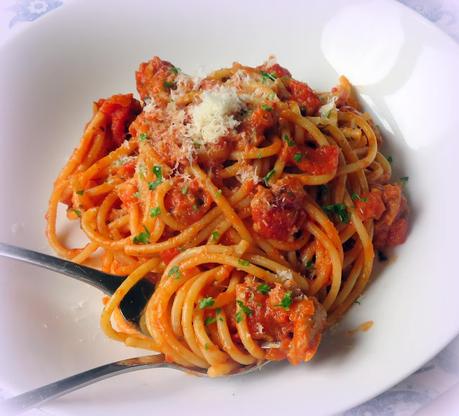 Spaghetti with a Quick Bolognese Sauce