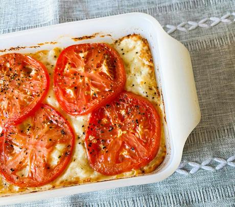 Baked Macaroni & Cheese with Sausage & Tomato