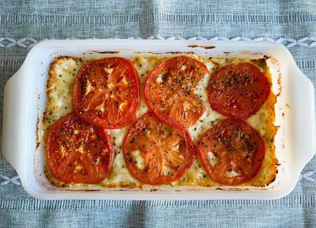 Baked Macaroni & Cheese with Sausage & Tomato