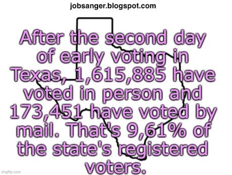 After Two Days Of Early Voting In Texas The Turnout Is Huge!