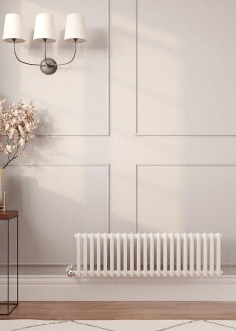 milano windsor low level electric heater in a cosy hallway