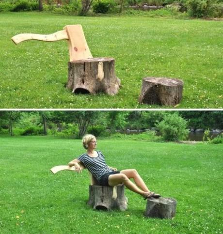 Axe Lounge Chair and stump