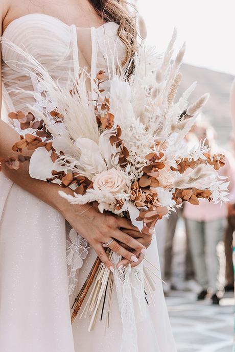 Destination wedding in Kythnos with rust terracotta shades | Nefeli & Michalis