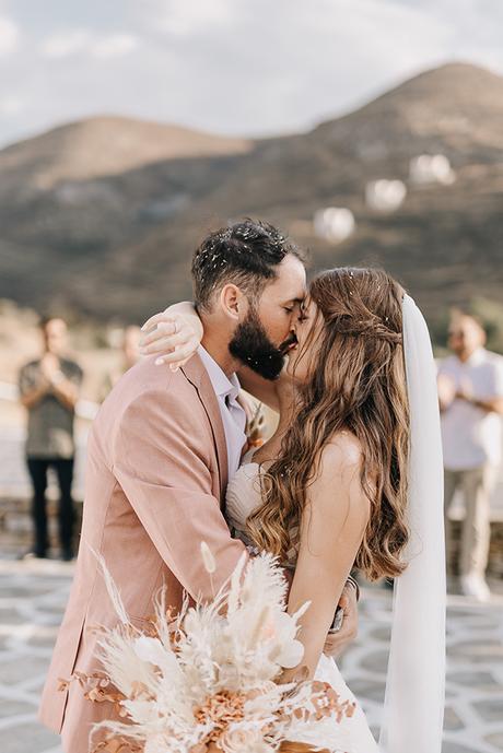 Destination wedding in Kythnos with rust terracotta shades | Nefeli & Michalis