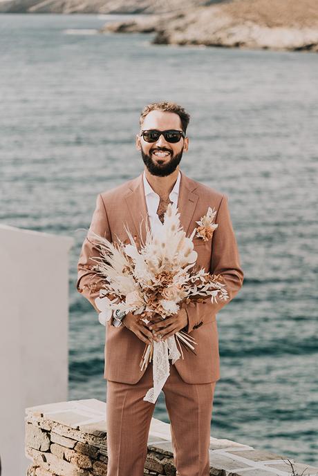 Destination wedding in Kythnos with rust terracotta shades | Nefeli & Michalis