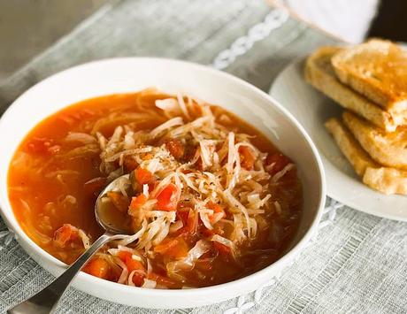 Sweet & Sour Cabbage & Tomato Soup