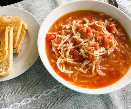 Sweet & Sour Cabbage & Tomato Soup