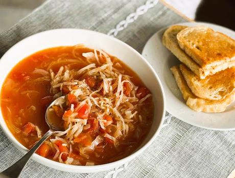 Sweet & Sour Cabbage & Tomato Soup