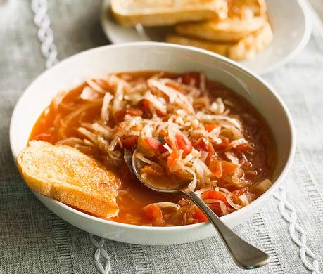 Sweet & Sour Cabbage & Tomato Soup