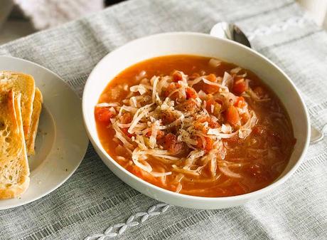 Sweet & Sour Cabbage & Tomato Soup