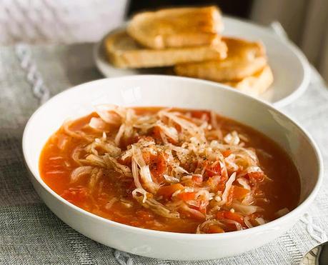 Sweet & Sour Cabbage & Tomato Soup