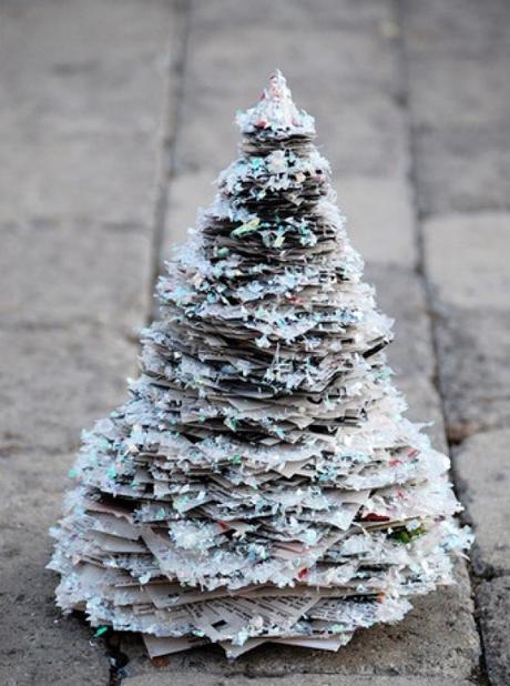 Old Newspapers Turned into a Christmas Tree