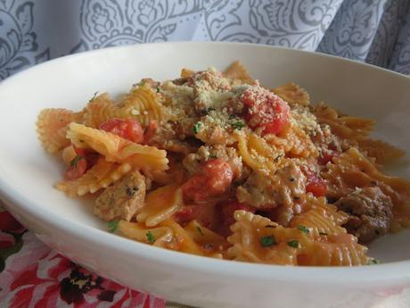 Creamy Italian Sausage with Bow Ties