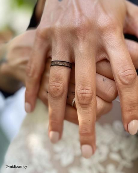 wedding ring tatoos simple tattoo on the ring finger reminiscent of a wedding ring midjourney