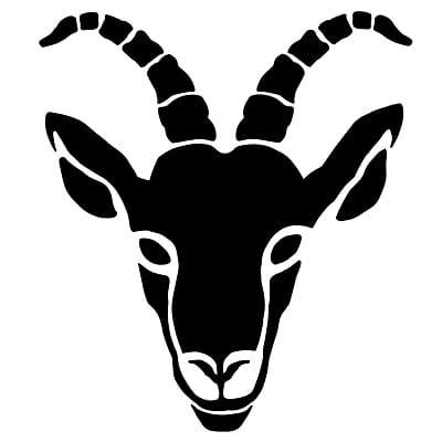 A graphic illustrating the Capricorn zodiac sign - the goat