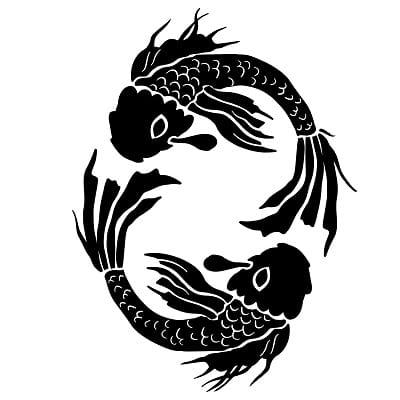 A graphic illustrating the Pisces zodiac sign - the fish