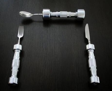 Eat Fit Dumb Bell Cutlery Set