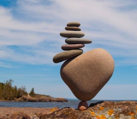 Stacked Rocks Made into Art