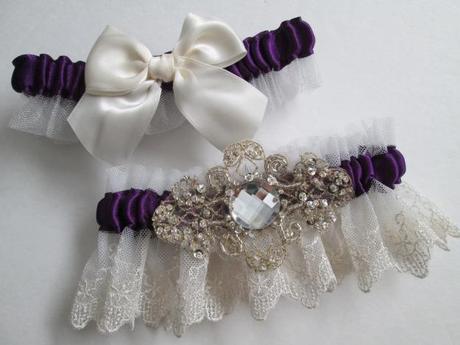 Colorful wedding garter