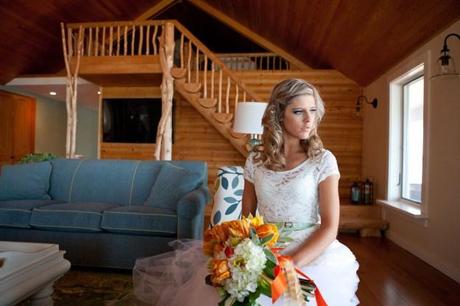 Bride in living room
