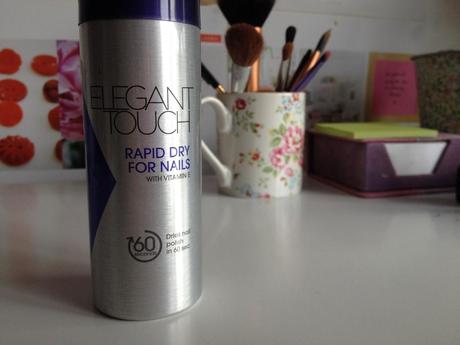NO MORE WAITING AROUND WITH WET NAILS: ELEGANT TOUCH RAPID DRY FOR NAILS.