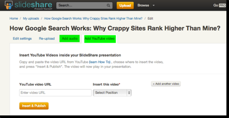 Slideshare add video feature