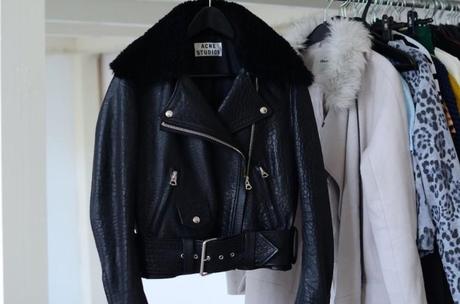 acne mape shearling leather jacket