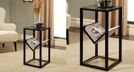 glass end table bookshelf