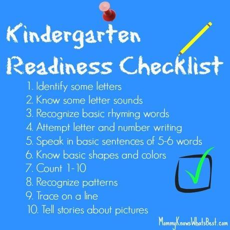 Kindergarten readiness checklist