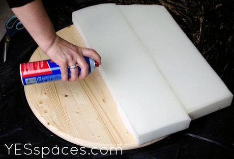spray adhesive How to Build a Custom Upholstered Ottoman for Less than $52