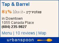 Tap & Barrel on Urbanspoon