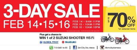 SM City Sta. Mesa 3-Day Sale Feb 14-16