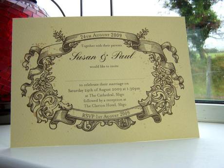Old fashioned wedding invitation