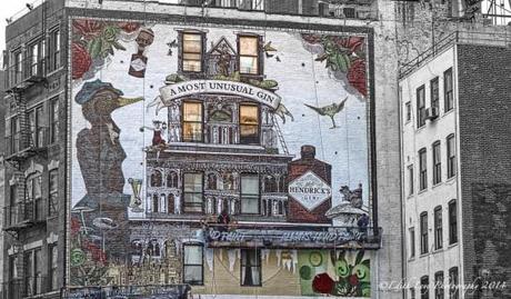 New York, Soho, South of Houston, mural, wall art, street art, Manhattan, Hendrick's, gin, painting, building