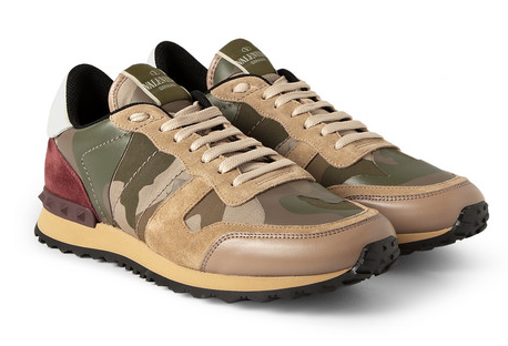 Cool As Camo:  Valentino Studded Detail Tailored Trainers