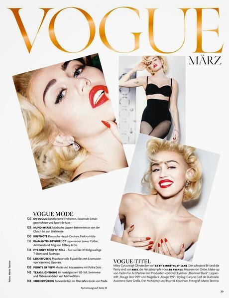 Miley Cyrus By Mario Testino For German Vogue March 2014