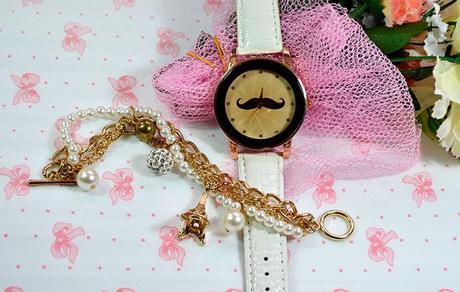 Simpel Joys - Gold Eiffel Tower Necklace - Eazy Fashion Mustache Watch -Genzel Kisses