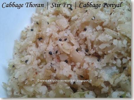 Cabbage Thoran | Cabbage Poriyal