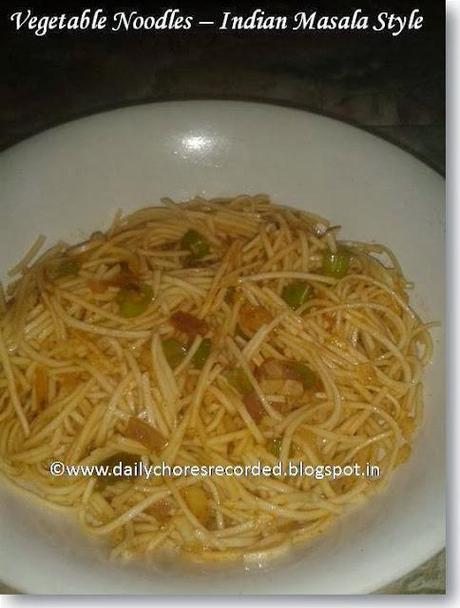 Vegetables Noodles with Indian Masala