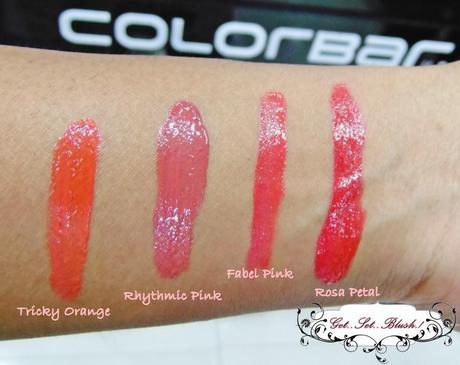 Swatch Check - Colorbar Pout In a Pot Lip colors - Mini Review and Swatches
